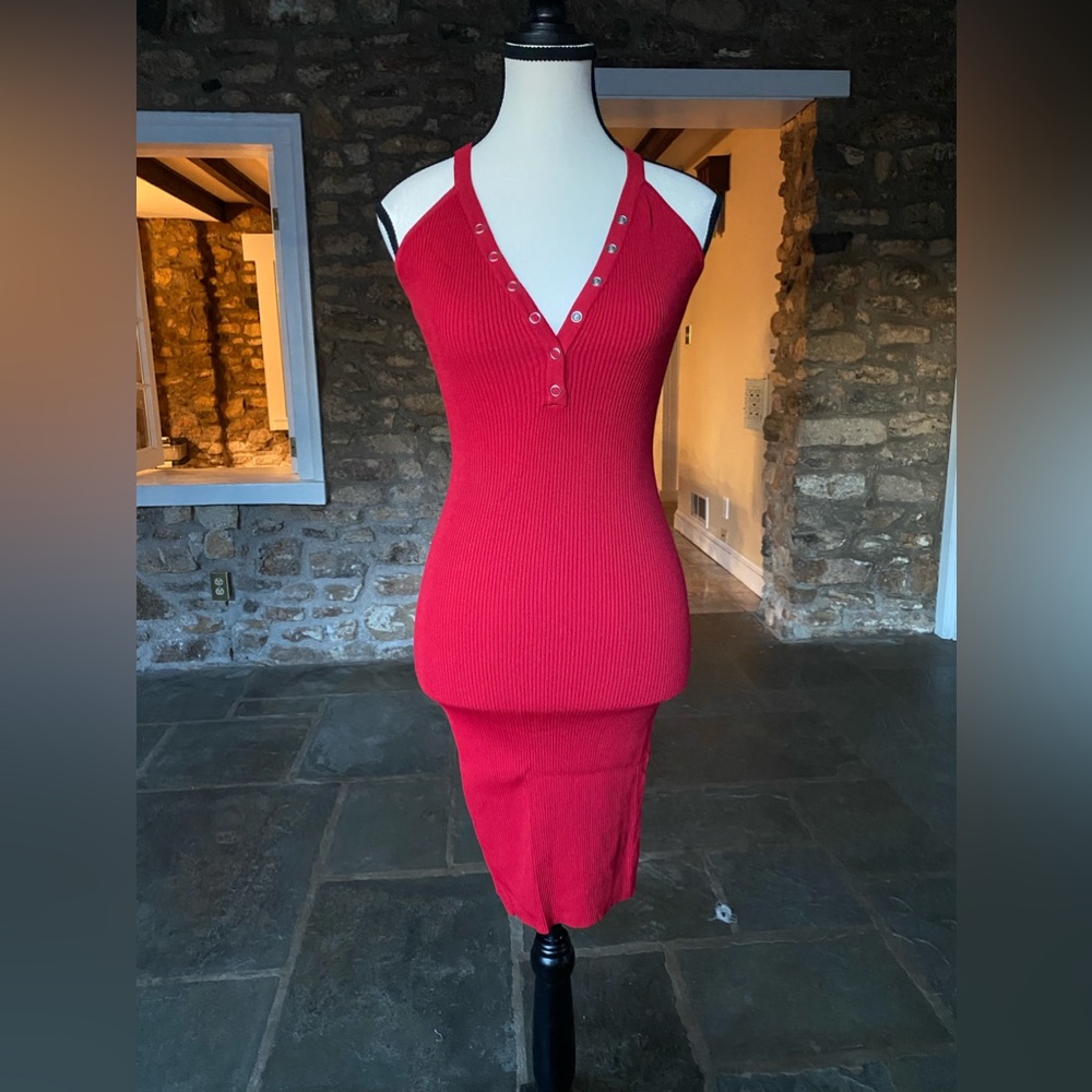 Red mini dress